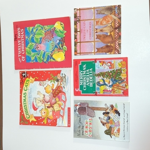 Misc Authors Christmas Paperback Book Set of 5 Children's Fiction - Picture 1 of 5
